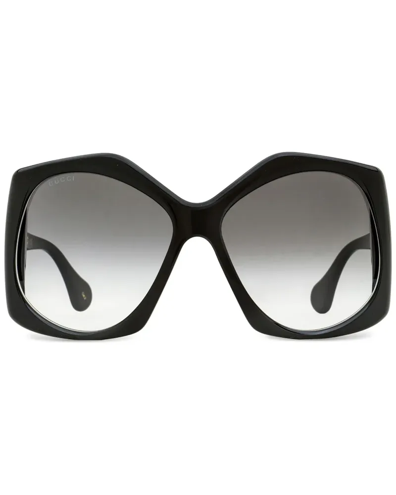 Gucci Sonnenbrille mit eckigem Gestell - Schwarz Schwarz