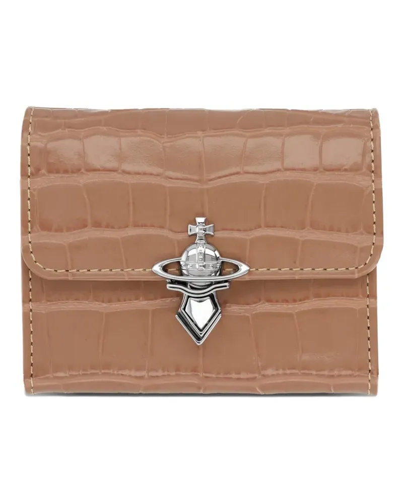 Vivienne Westwood croc-effect Orb wallet - Nude Nude