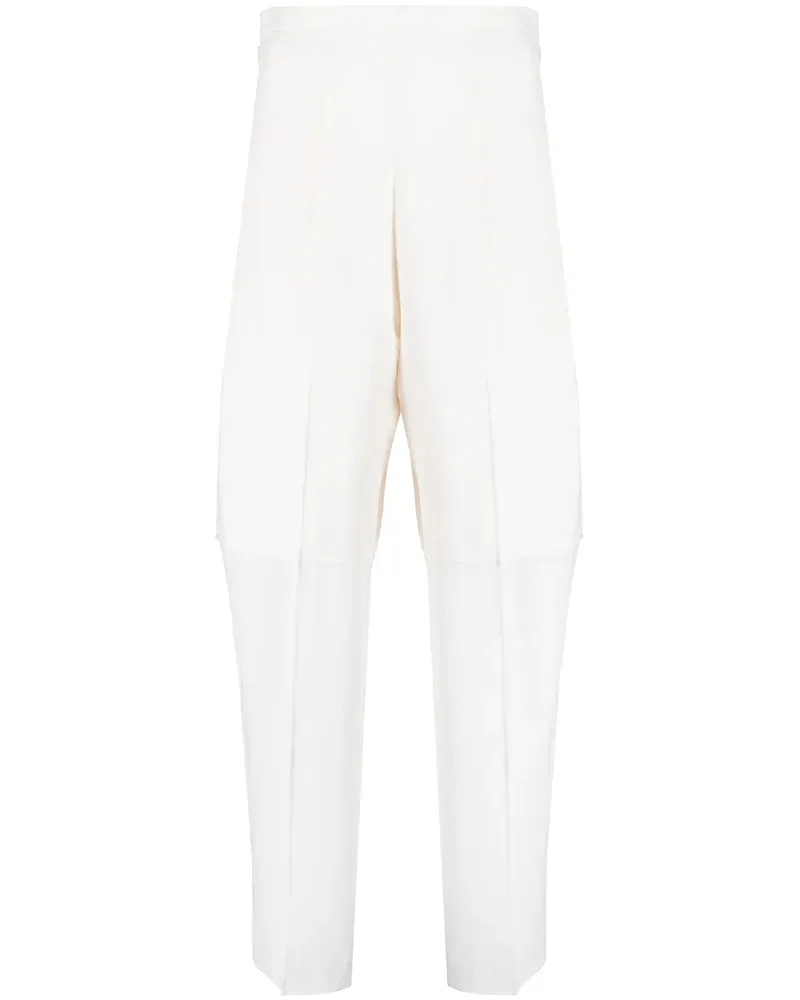 GIA STUDIOS Gerade Taillenhose - Weiß Weiß