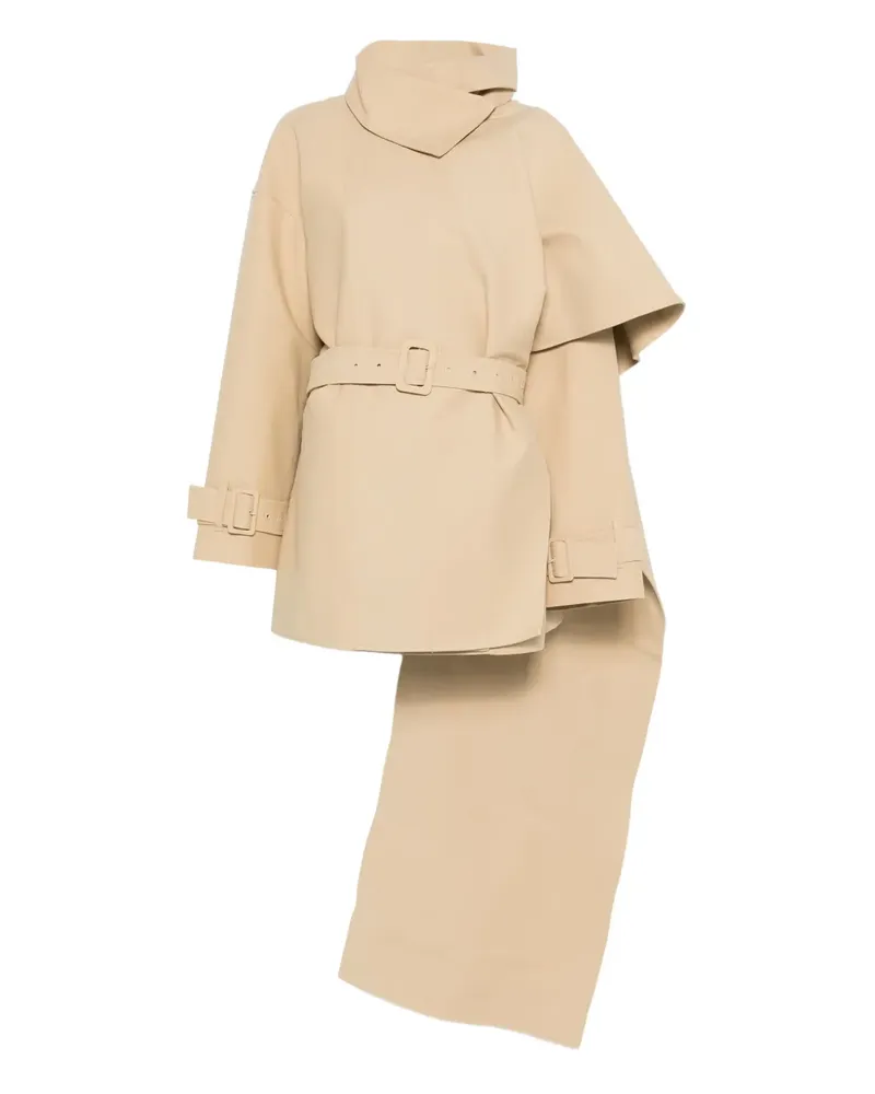 Entire Studios mini belted scarf coat - Nude Nude