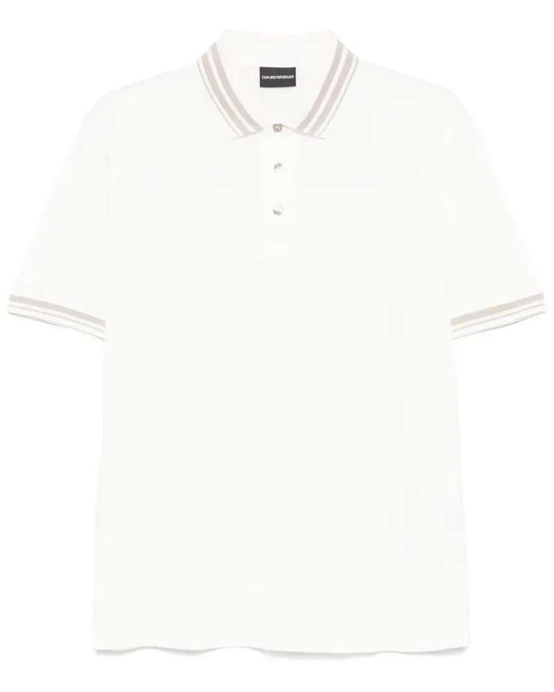 Emporio Armani Poloshirt mit Logo-Stickerei - Weiß Weiß