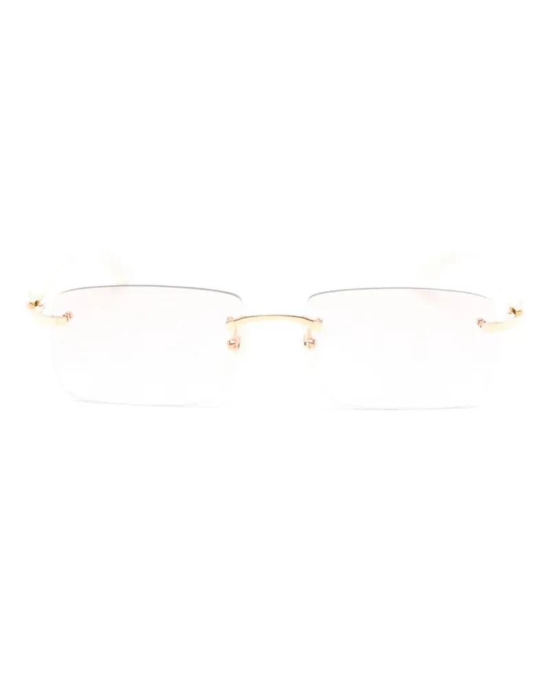 Cartier Rahmenlose Sonnenbrille mit Diamantschliff - Gold Gold