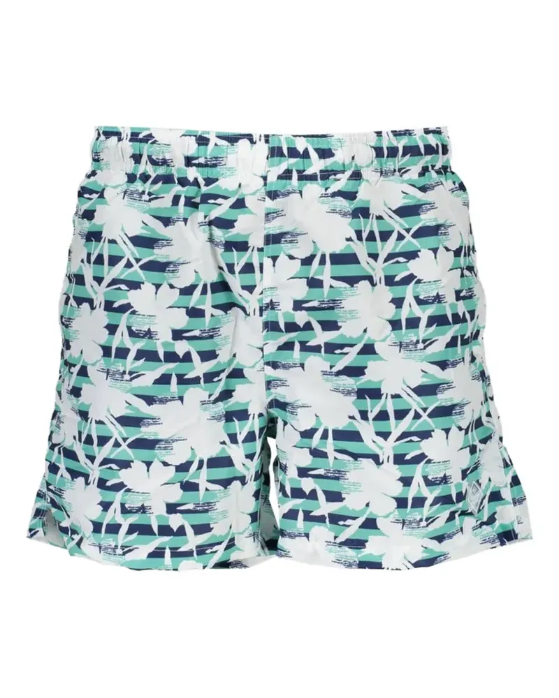 Gant floral-print striped swim shorts - Blau Blau