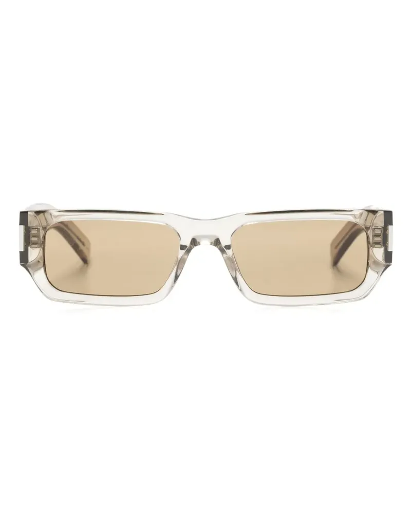 Saint Laurent Naked Wire Sonnenbrille mit eckigem Gestell - Braun Braun
