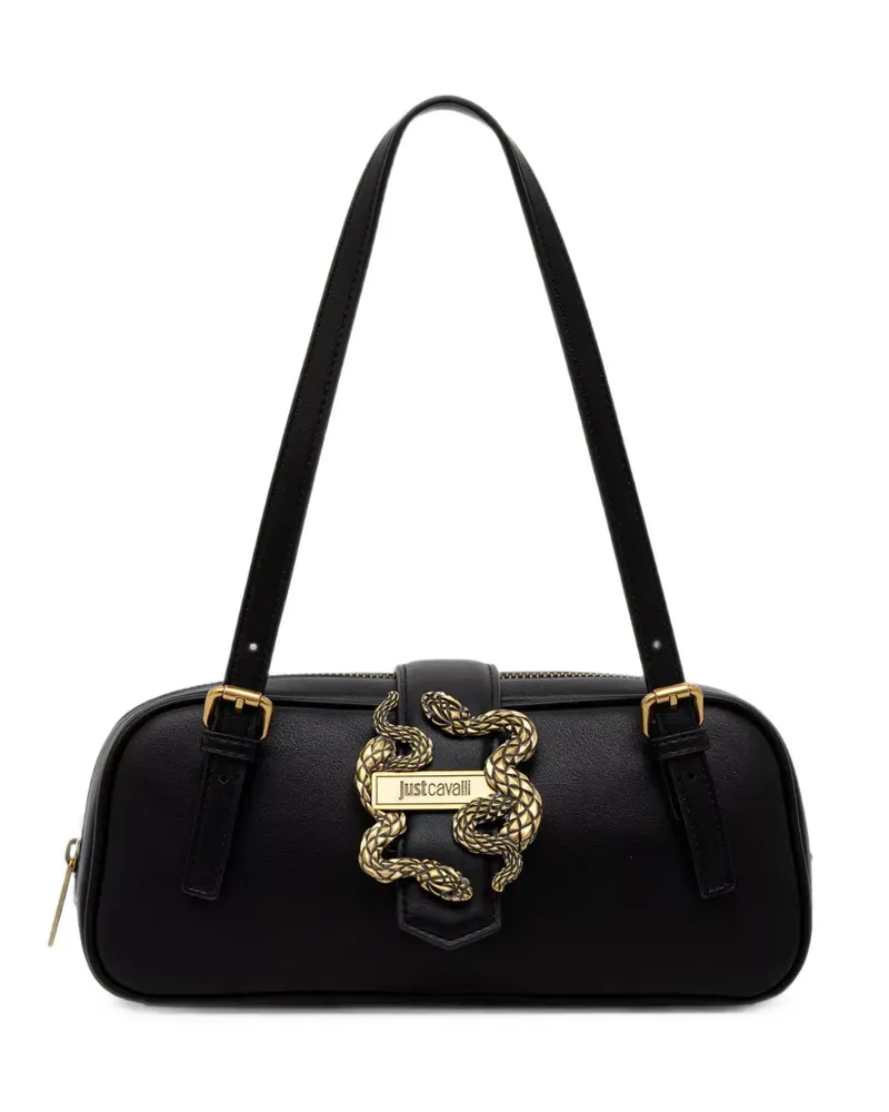 Just Cavalli snake-plaque logo-plaque shoulder bag - Schwarz Schwarz