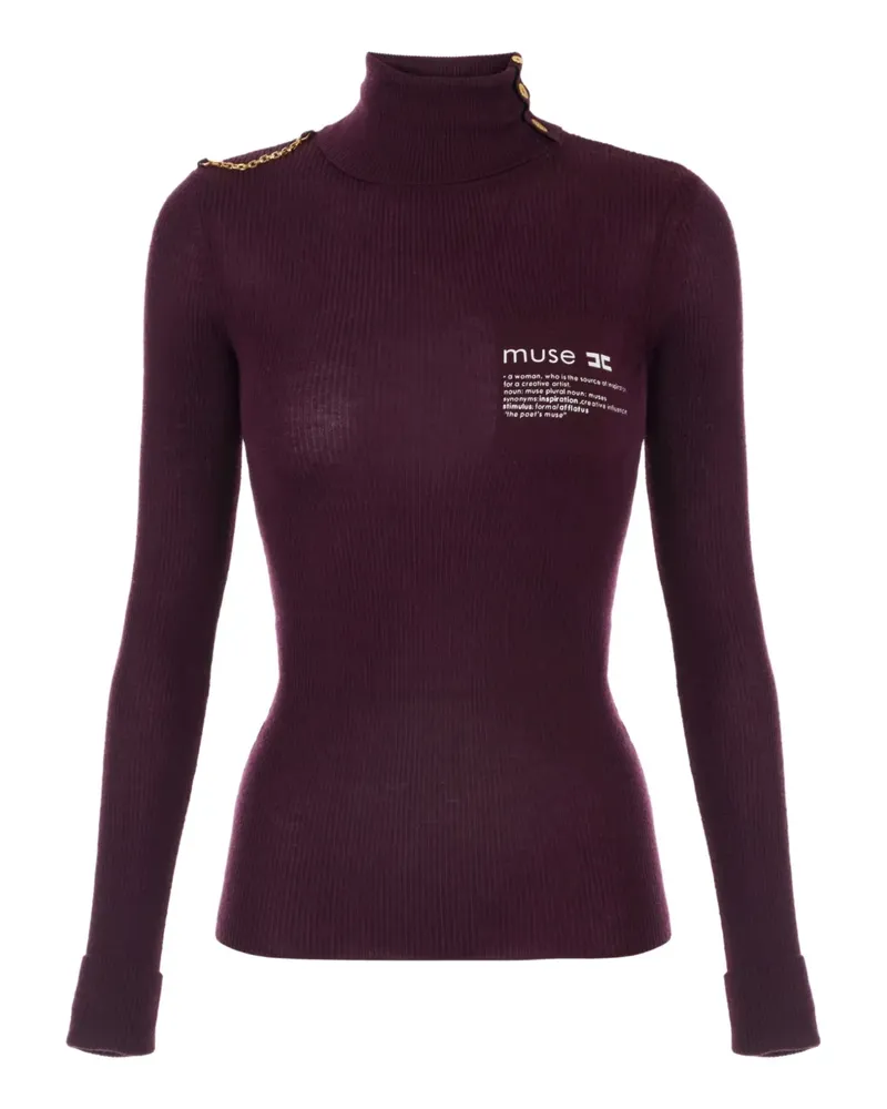 Elisabetta Franchi Gerippter Rollkragenpullover - Rot Rot