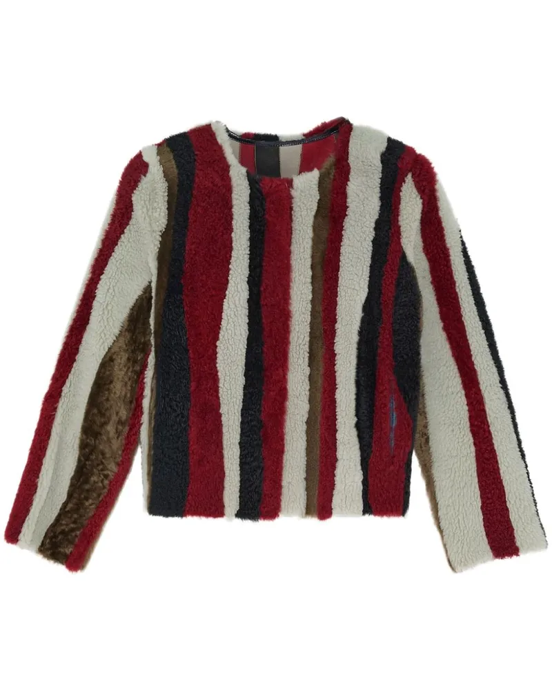 Yves Salomon Jacke mit Wellenmuster - Weiß Weiß