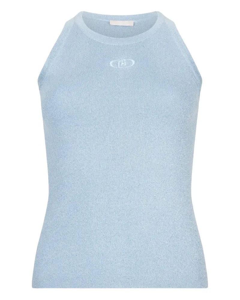 Liu Jo Geripptes Oberteil mit Logo - Blau Blau