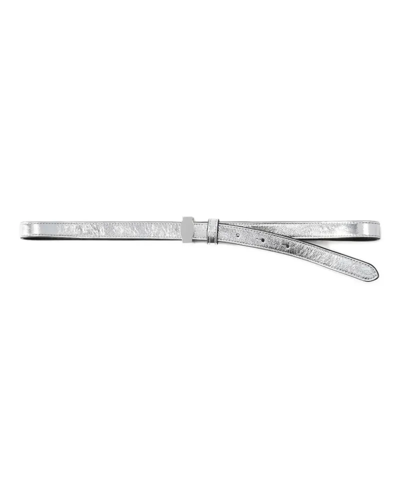 Veronica Beard Dash metallic leather belt - Silber Silber