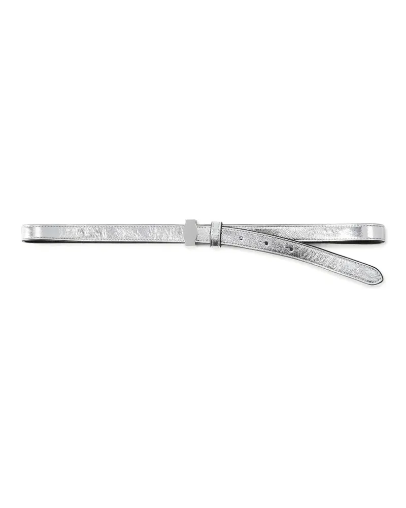 Veronica Beard Dash metallic leather belt - Silber Silber