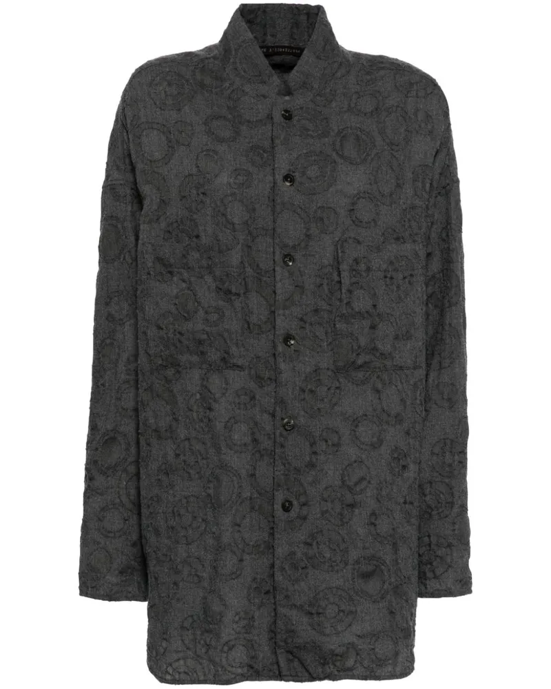 forme d'expression Hemd mit Blumen-Print - Grau Grau