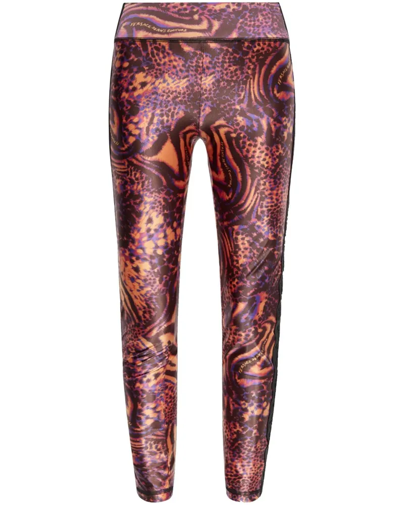 Versace Jeans Leggings mit Animal-Print - Orange Orange