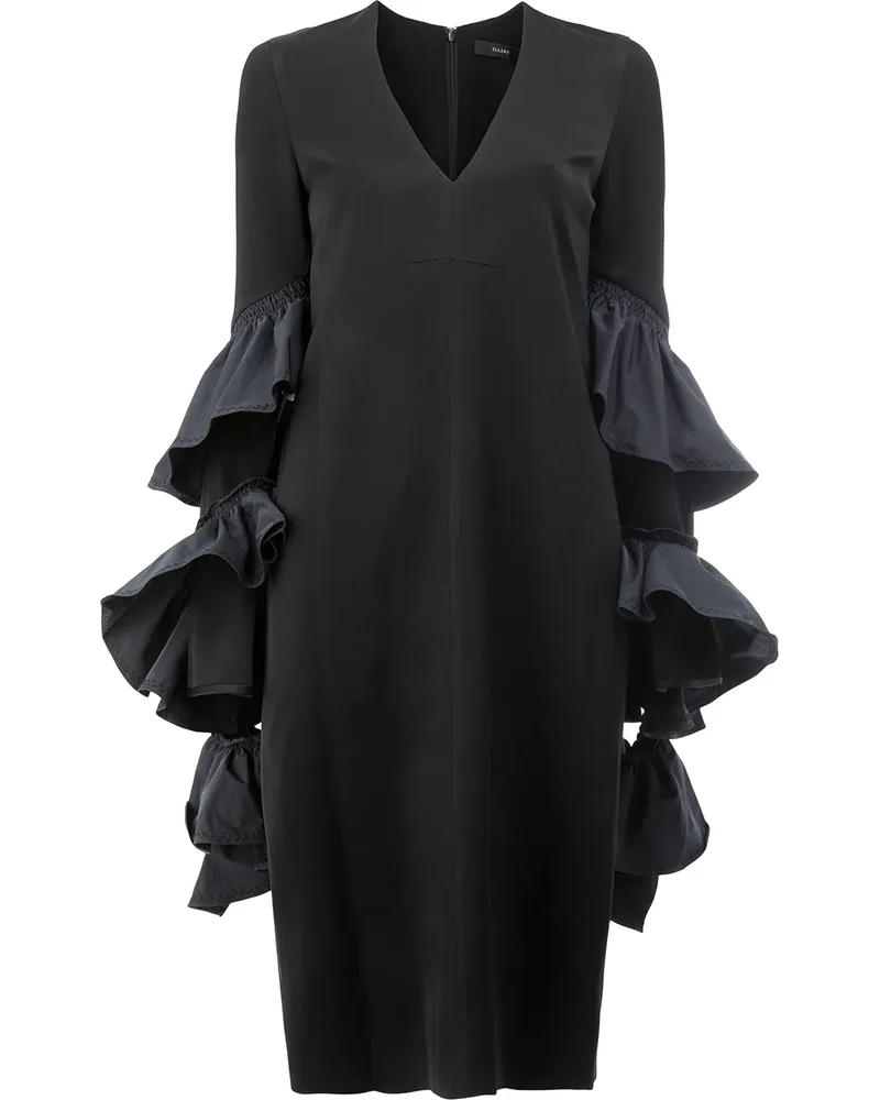 ELLERY Seidenkleid mit Rüschen - Schwarz Schwarz
