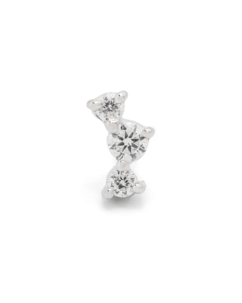 Maria Black 14K white gold Fuzzy Flare diamond single earring - Silber Silber