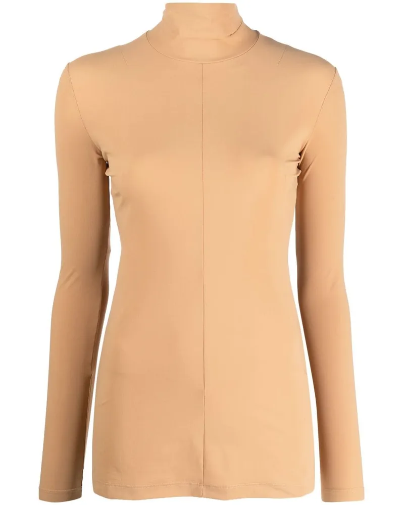 Maison Margiela Rollkragenpullover mit Nummern-Motiv Nude