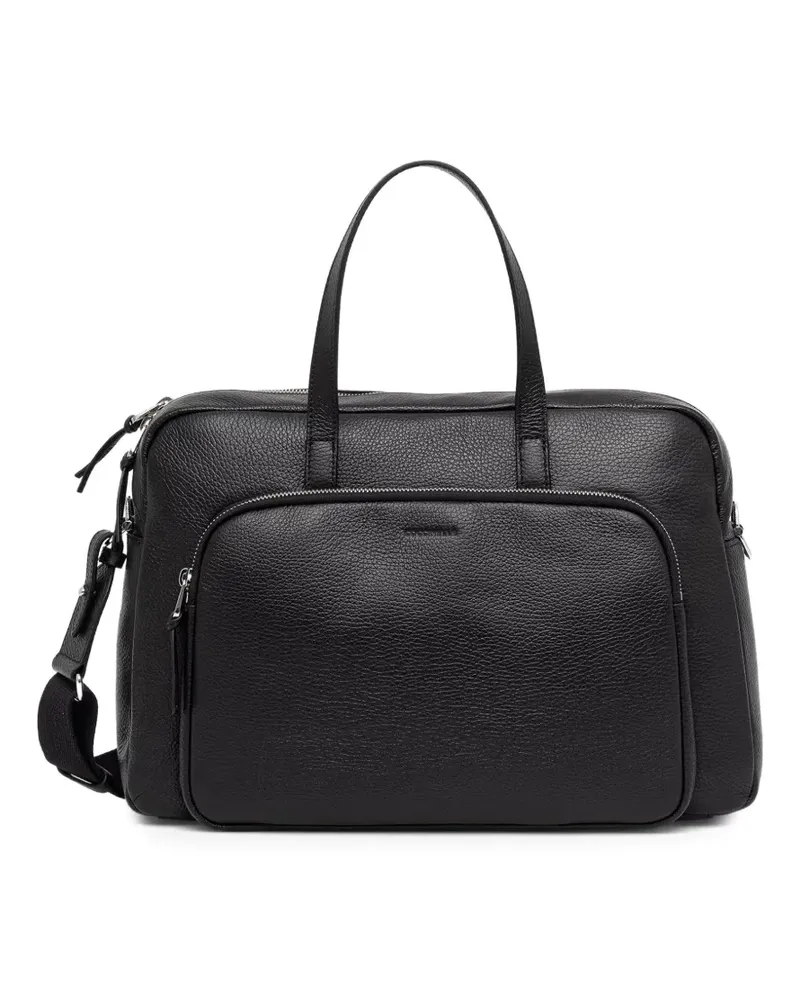 Coccinelle Große Smart To Go Paki Reisetasche aus gekörntem Leder - Schwarz Schwarz