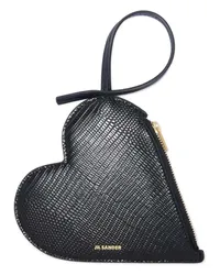 Jil Sander Clutch in Herzform Schwarz