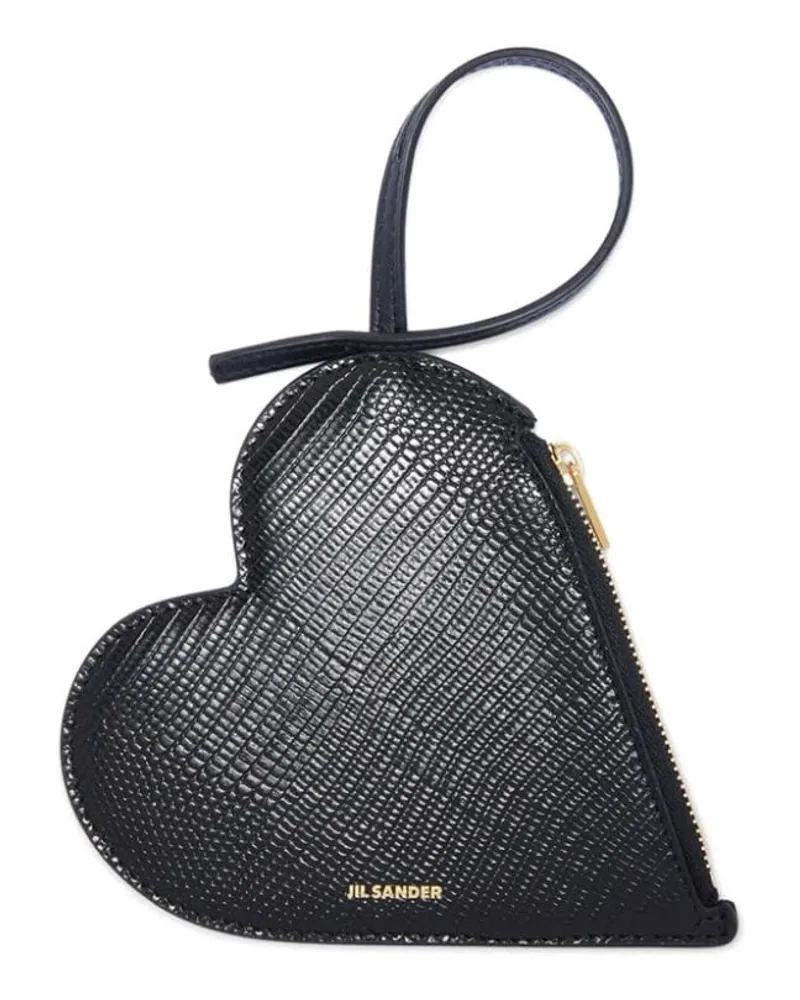 Jil Sander Clutch in Herzform - Schwarz Schwarz