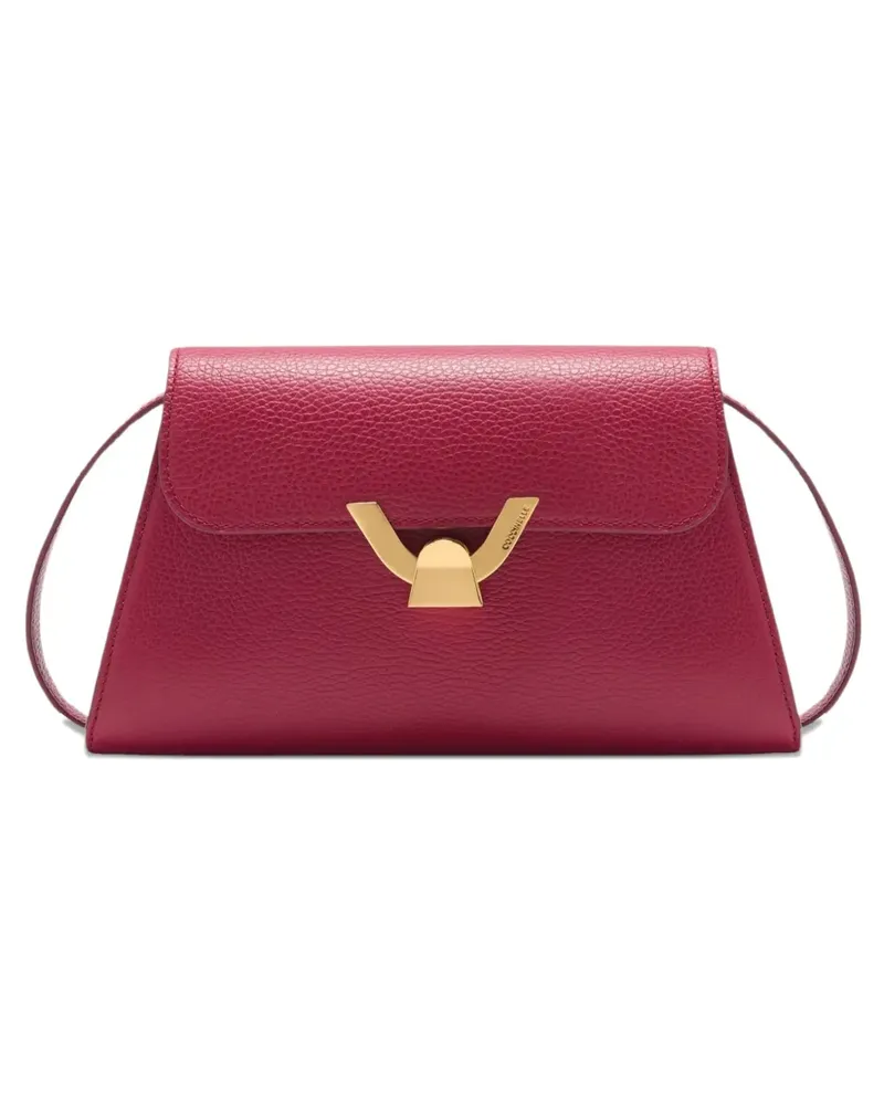 Coccinelle Dew textured gold-tone shoulder bag - Rot Rot