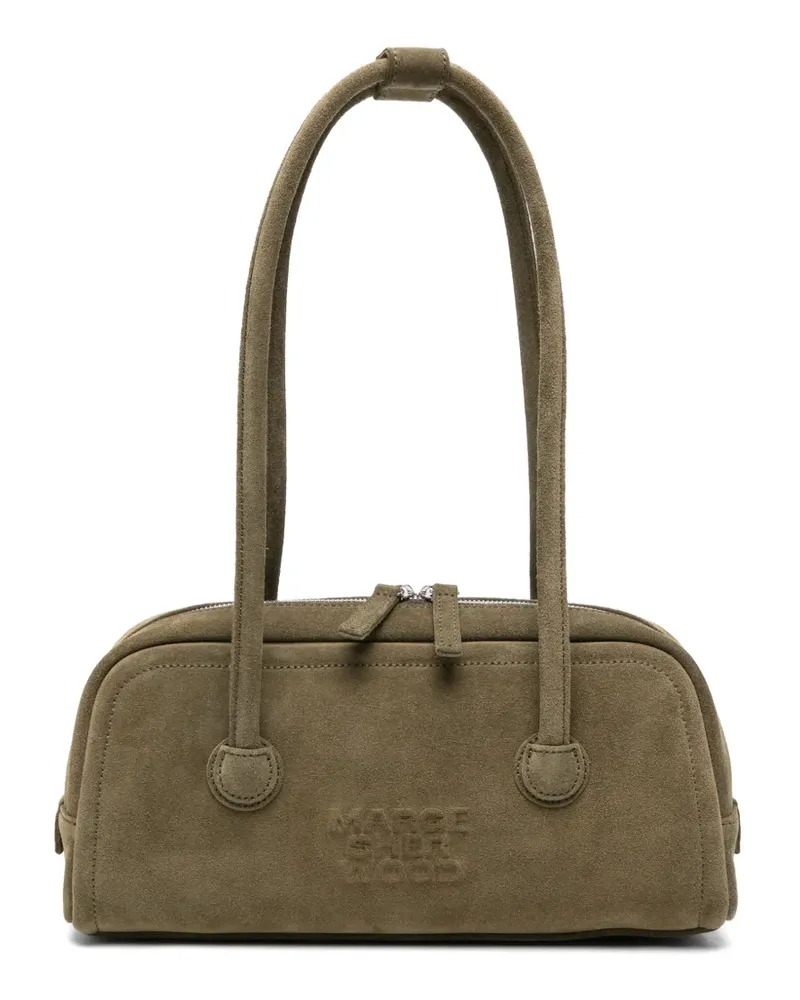 Marge Sherwood Soft Boston EW Schultertasche aus Wildleder - Grün Grün