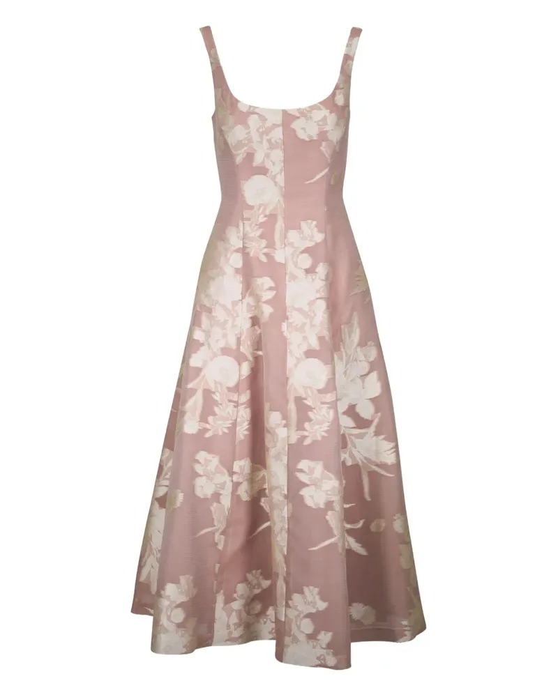 Lela Rose Midikleid mit Blumen-Print - Nude Nude