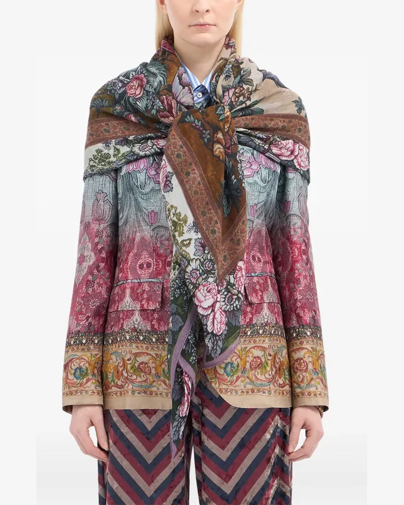 Pierre-Louis Mascia Schal mit Blumenmuster - Schwarz Schwarz