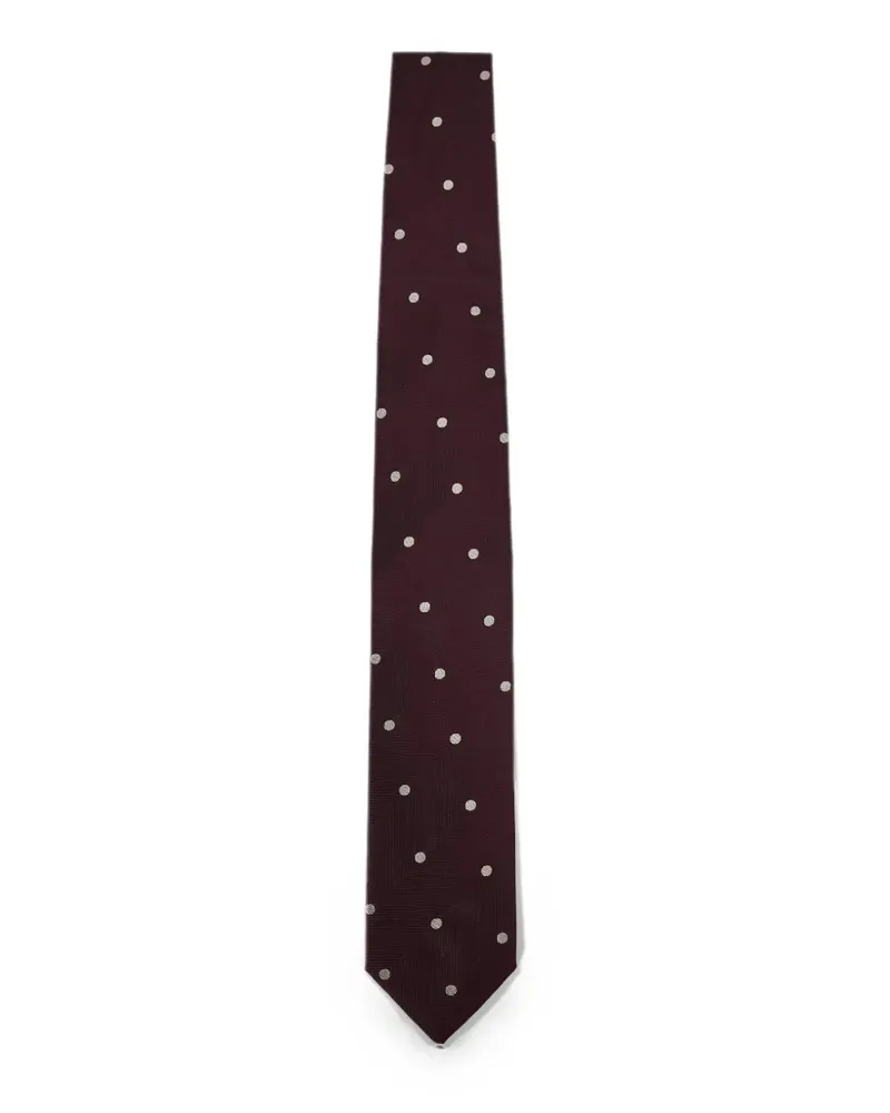 LARDINI polka-dot silk tie - Rot Rot