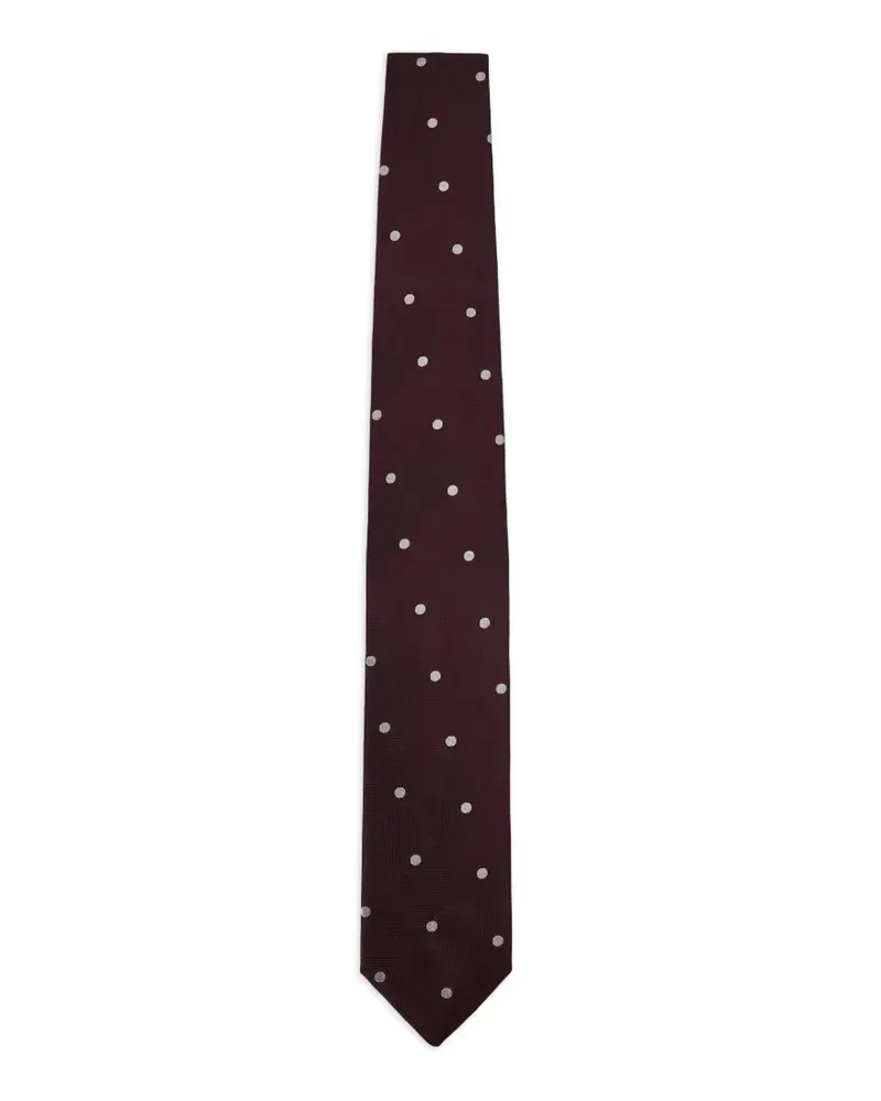 LARDINI Seidenkrawatte mit Polka Dots - Rot Rot