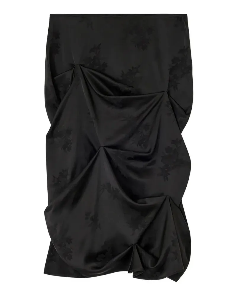 Ganni Minirock mit Blumenmuster - Schwarz Schwarz