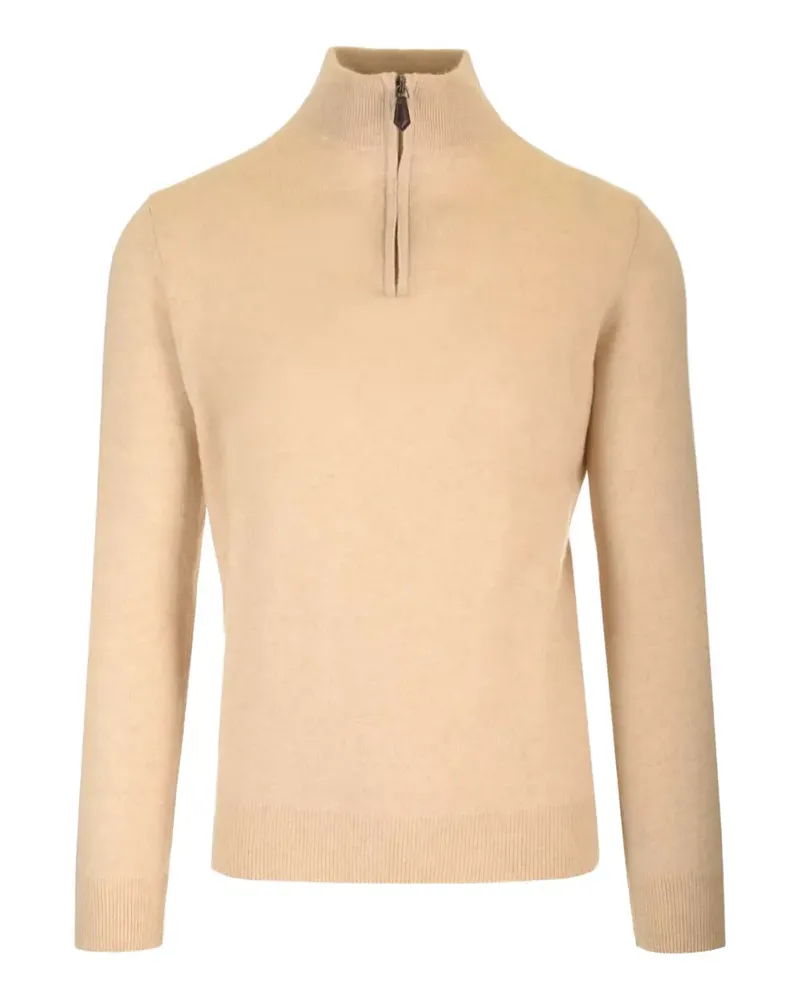 Al Duca D’Aosta 1902 Pullover mit Reißverschluss und Stehkragen - Nude Nude