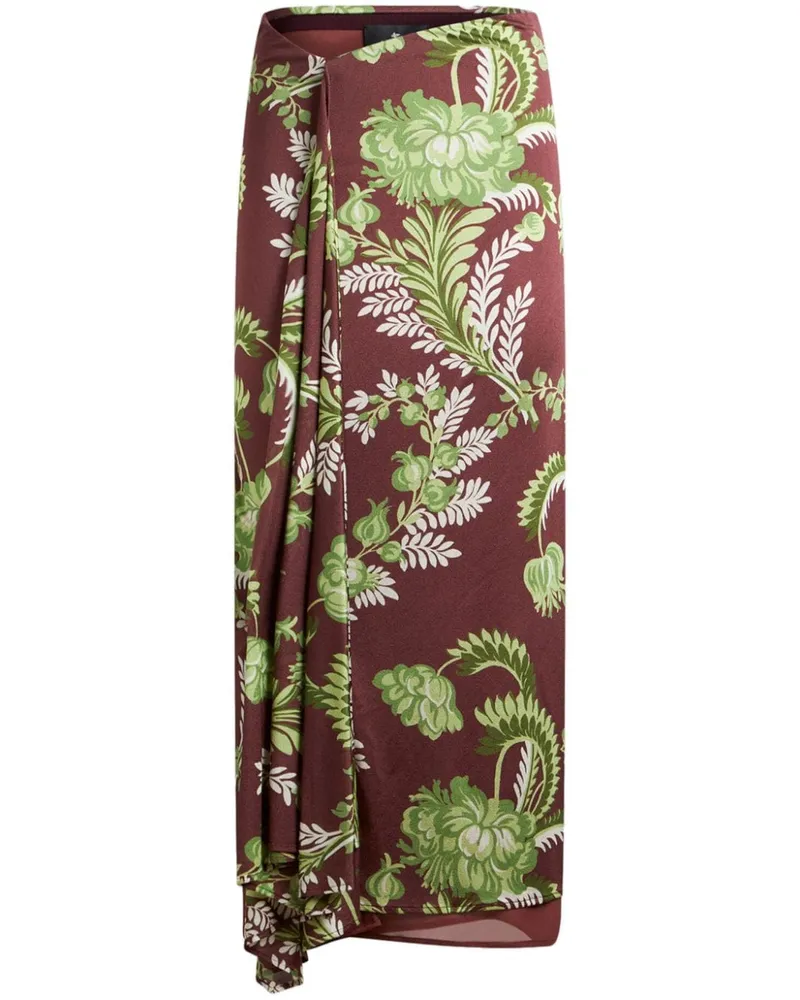 Etro Midirock mit Blumen-Print - Rot Rot