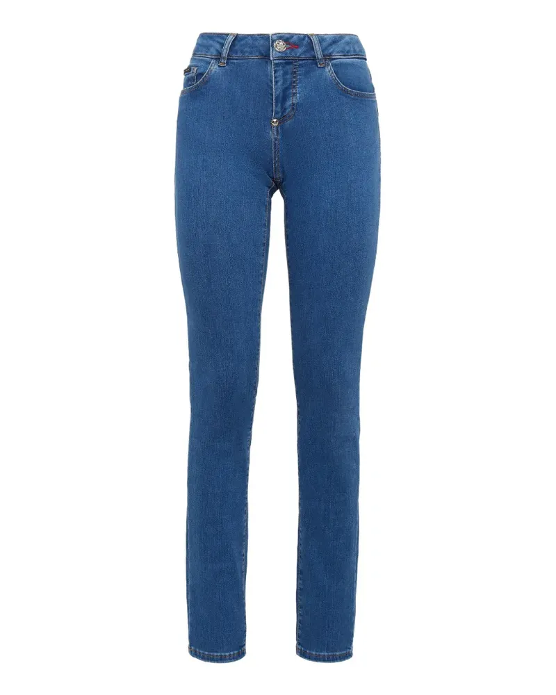 Philipp Plein logo-plaque slim-fit denim jeans - Blau Blau