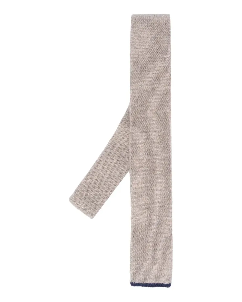 Brunello Cucinelli contrast-tip knitted tie - Nude Nude