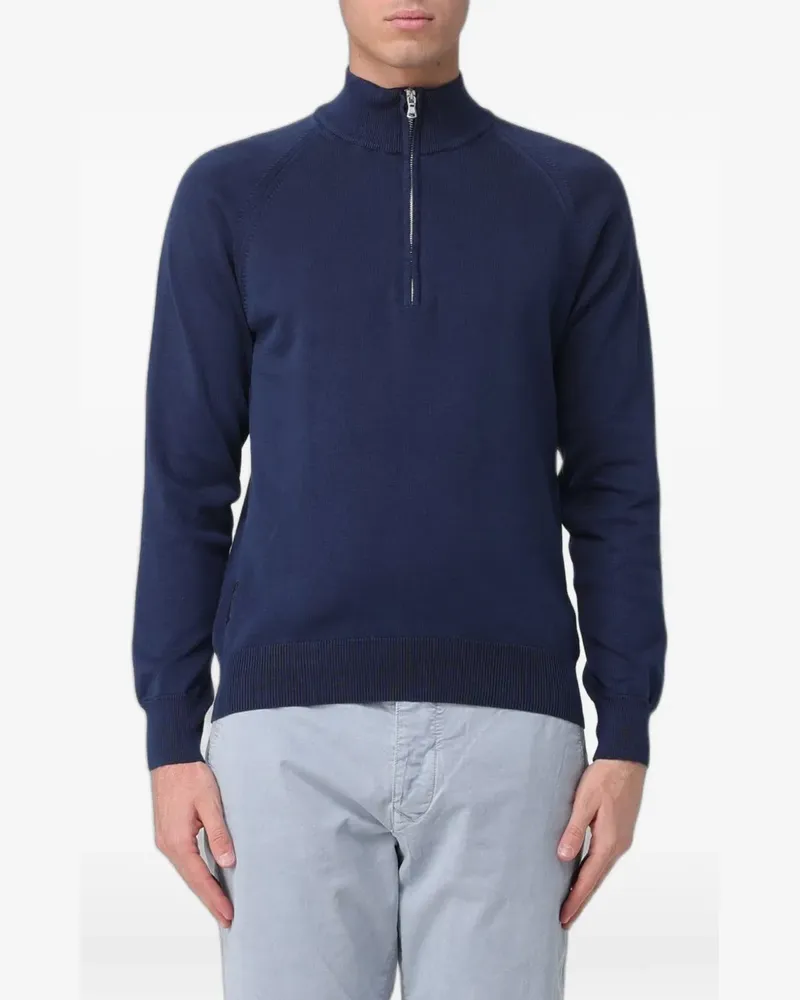 Blauer Fellows quarter-zip raglan-sleeve polo shirt Blau