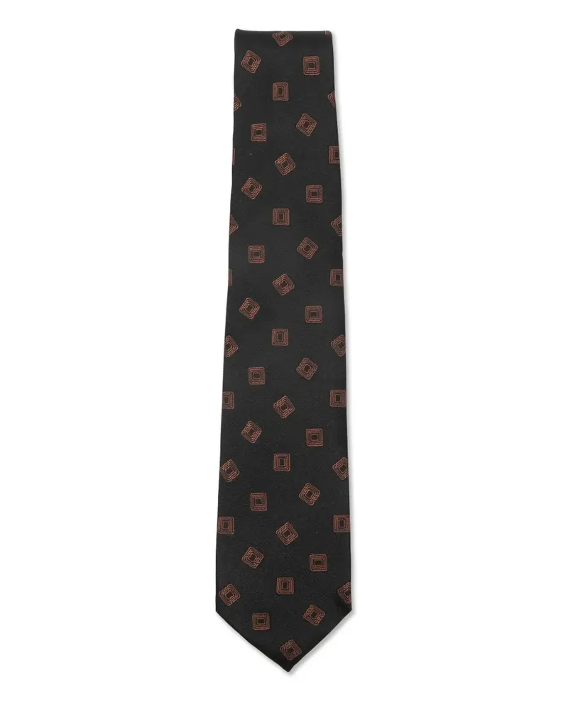BARBA geometric-pattern tie - Schwarz Schwarz