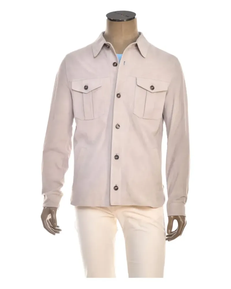 Kiton Hemdjacke aus Leder - Nude Nude