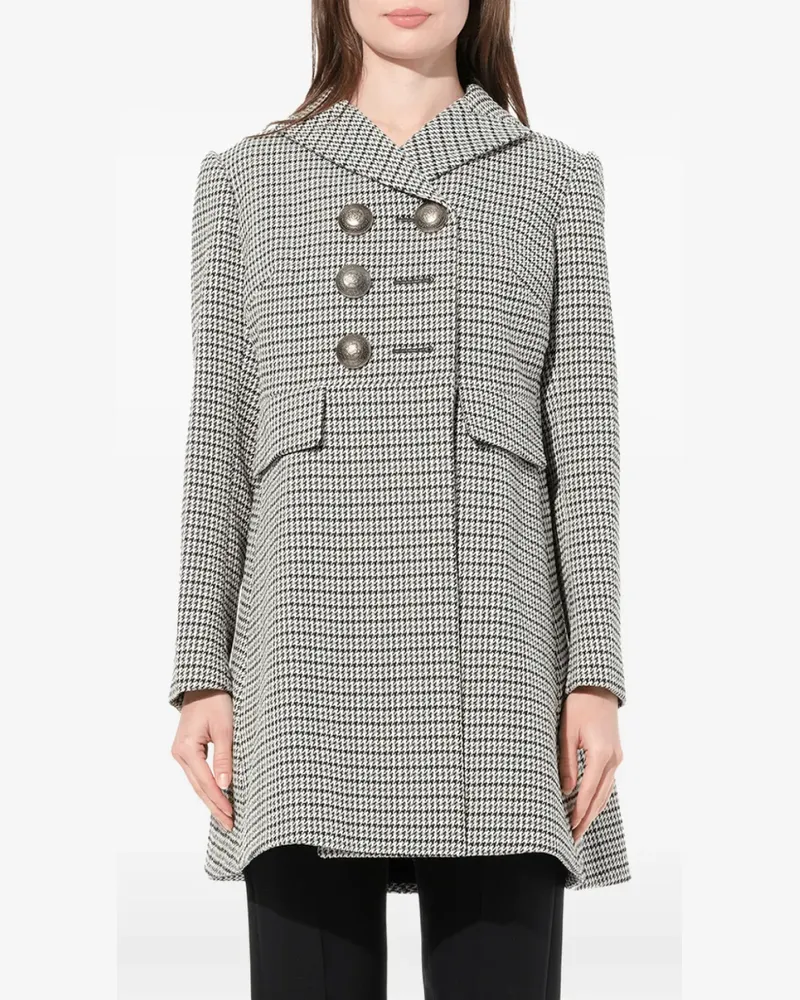 Alexander McQueen Capotto houndstooth double-breasted coat - Grau Grau