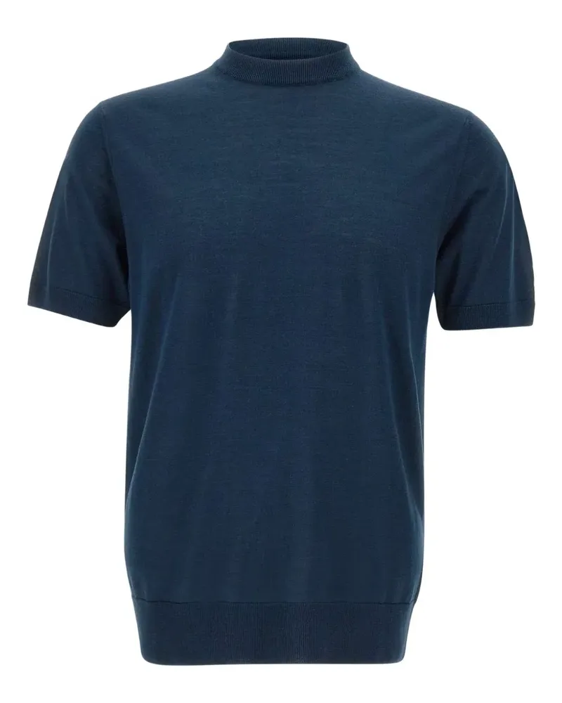 Eleventy T-Shirt aus Seide - Blau Blau