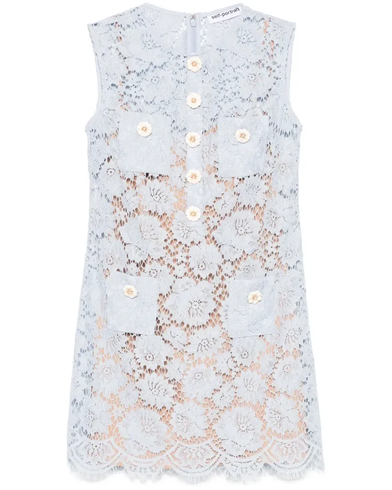 Self-Portrait Minikleid aus Spitze - Blau Blau