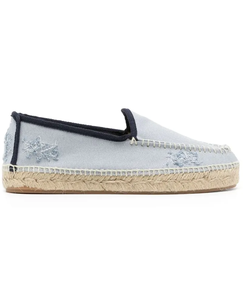 Maison Margiela Bestickte Espadrilles aus Canvas - Blau Blau