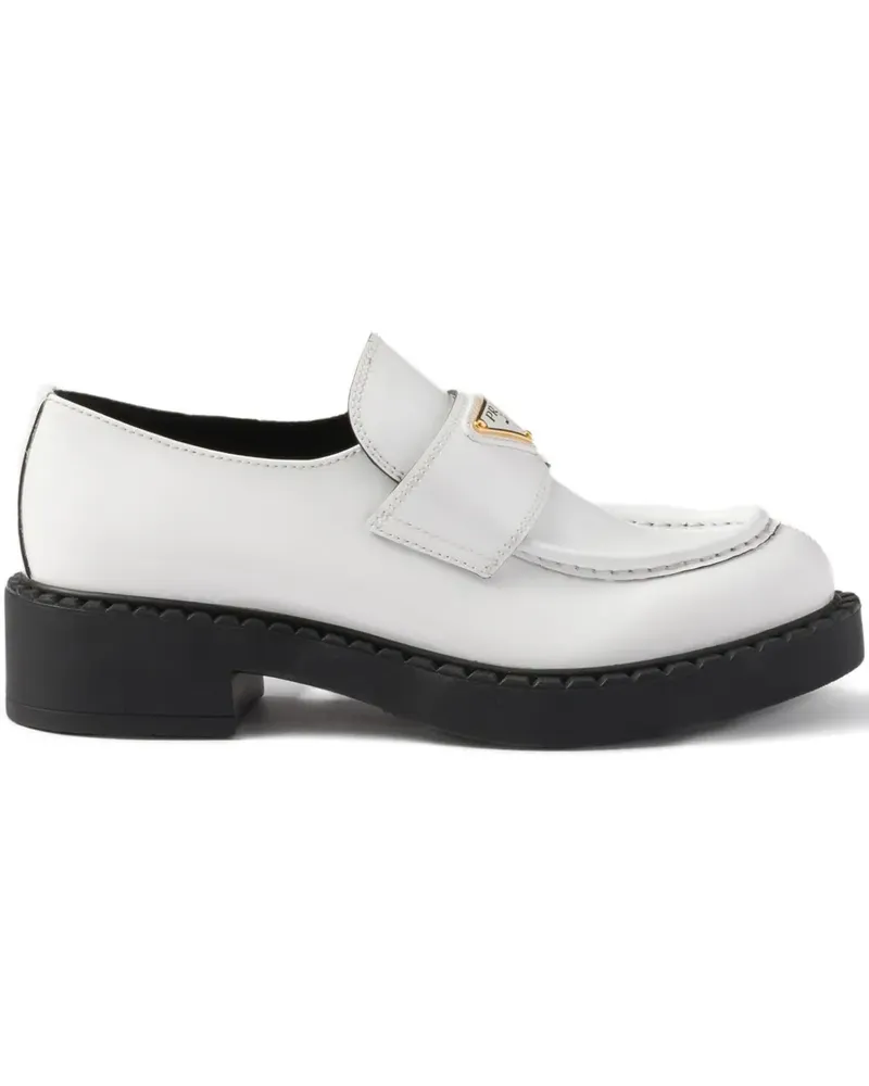Prada Loafer mit Triangel-Logo - Weiß Weiß