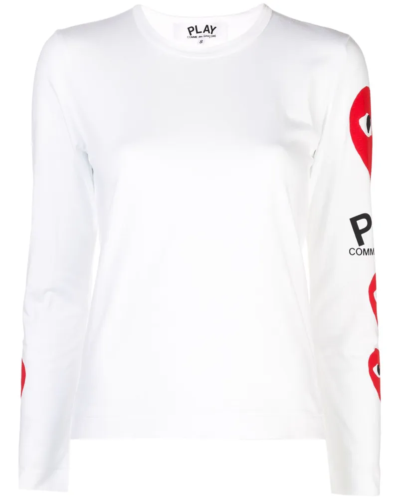 Comme des Garçons Sweatshirt mit Herz - Weiß Weiß