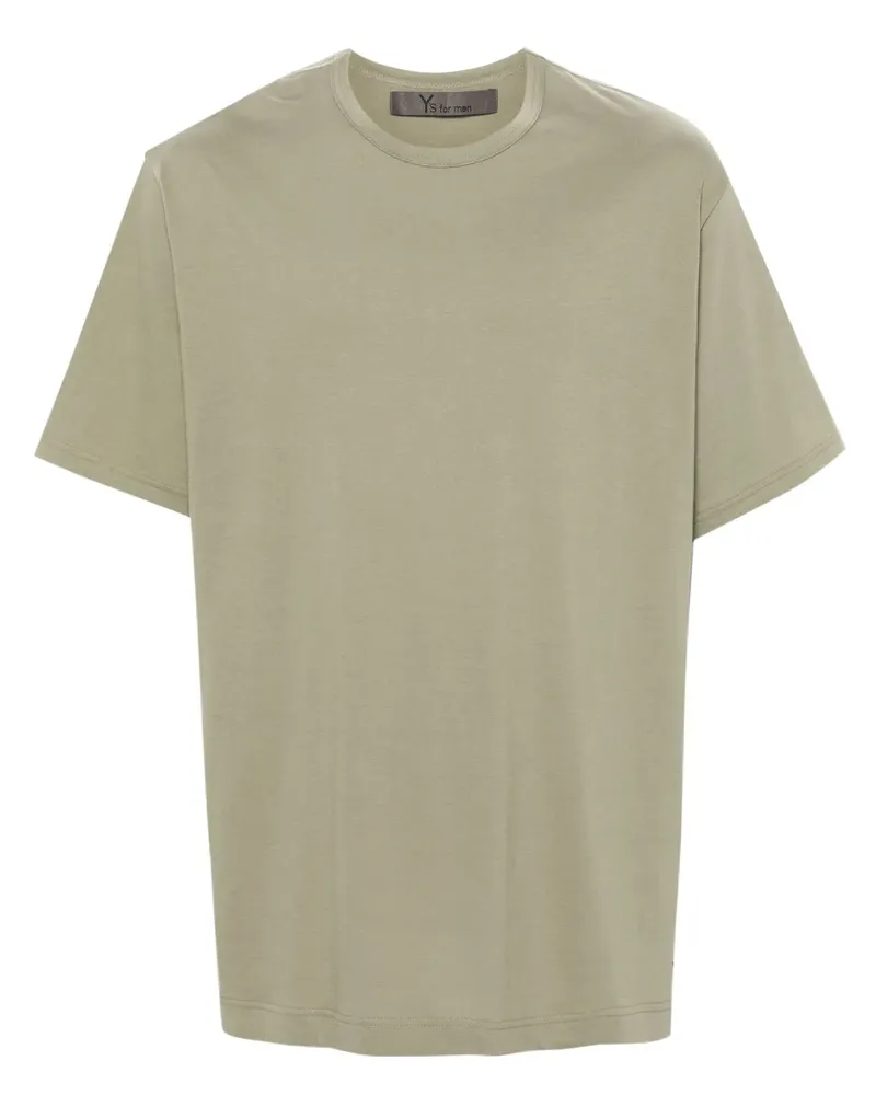 Yohji Yamamoto T-Shirt mit Logo-Print - Grün Grün