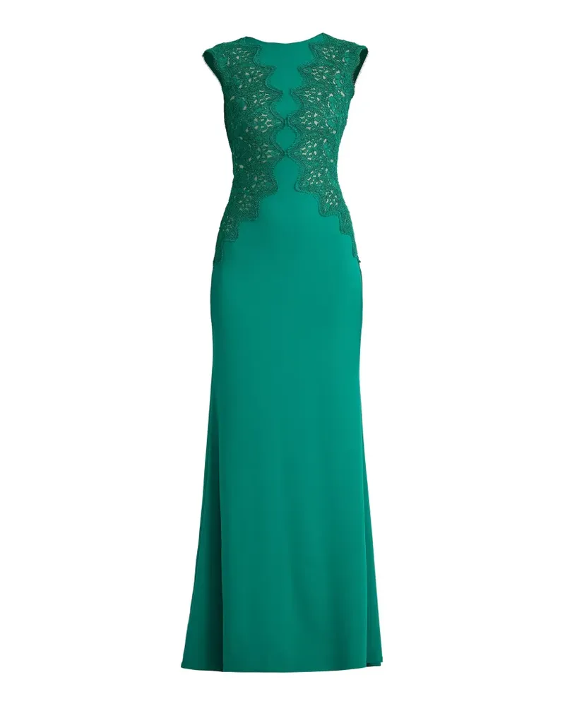 Tadashi Shoji Maxikleid mit Spitzeneinsätzen - Grün Grün
