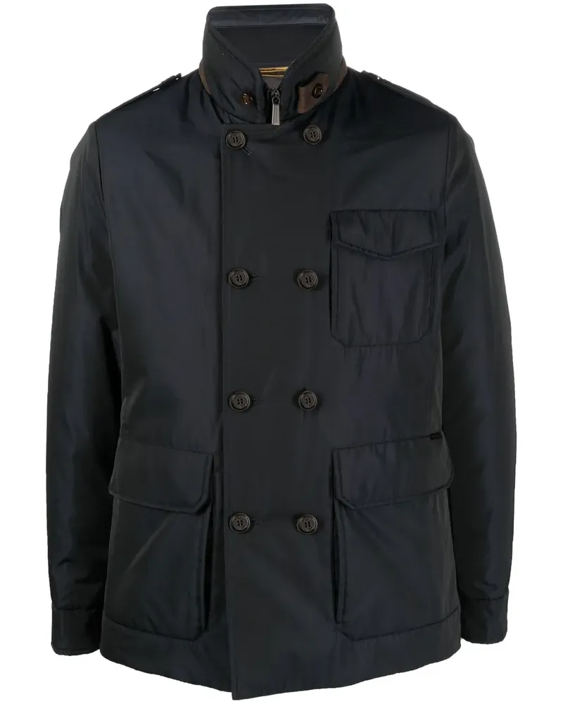 MOORER Doppelreihiger Windbreaker - Blau Blau