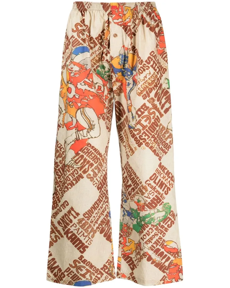 ERL Cropped-Hose mit Print - Braun Braun