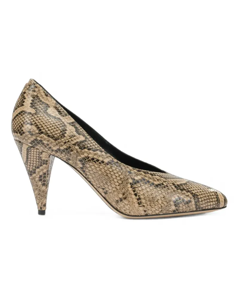 Casadei Tee Pumps mit Schlangeneffekt - Nude Nude