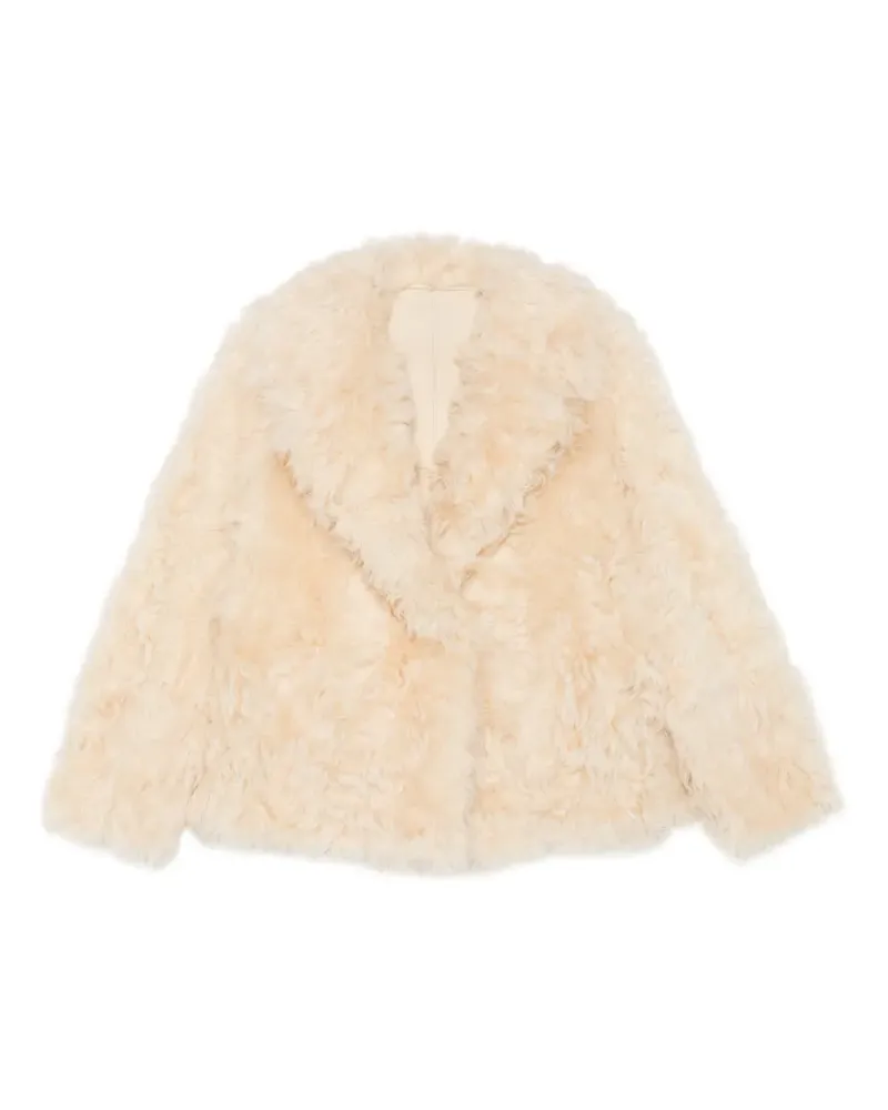 BLANCHA shearling notch-lapel jacket - Nude Nude