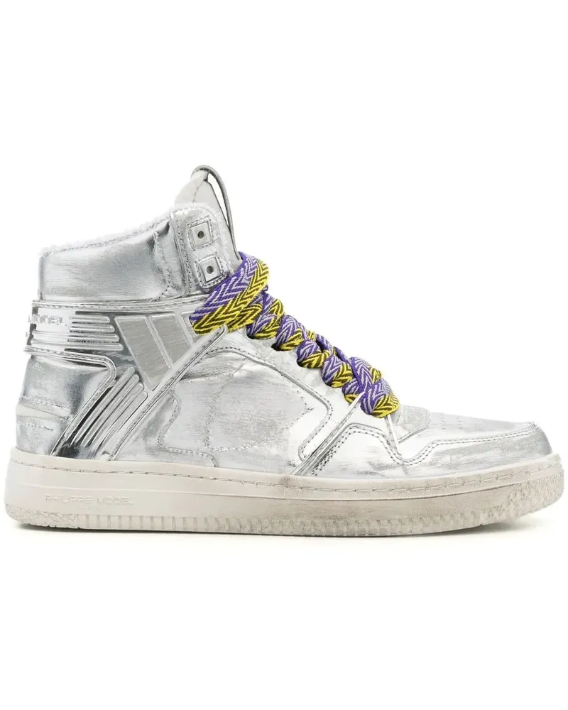 Philippe Model Paris High-Top-Sneakers - Silber Silber