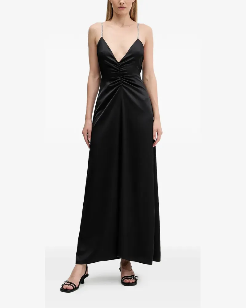 HUGO BOSS rhinestone-straps maxi dress - Schwarz Schwarz